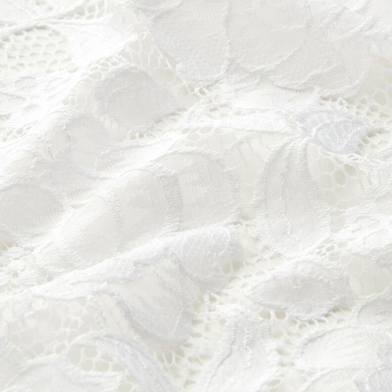 Dentelle élastique Fleurs et feuilles – écru,  image number 3