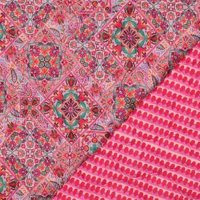 Tissu matelassé Double face Losanges | Poppy Fabrics – rose intense/vert sapin, 