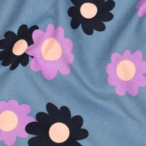 Velours milleraies Fleurs | Poppy Fabrics – bleu jean/lavande, 