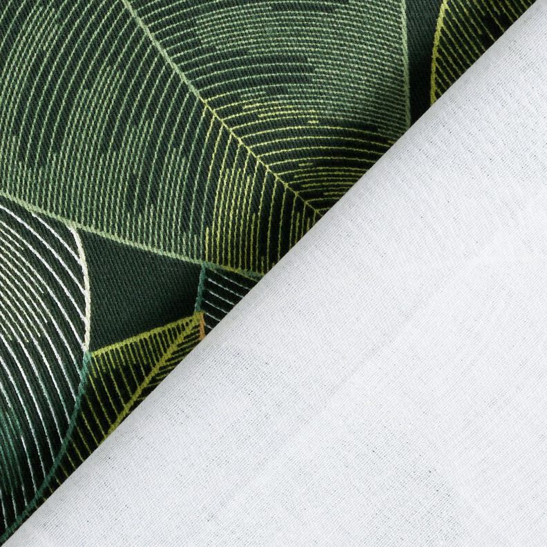 Tissu de décoration Sergé coton Feuilles minimalistes – vert foncé, image number 4
