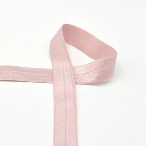 Biais élastique (pré-plié) brillant [20 mm] – vieux rose clair, 