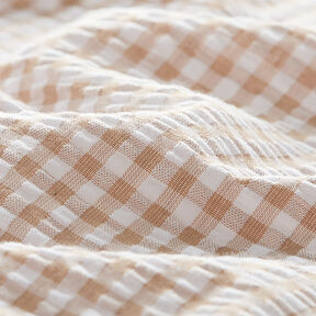 Seersucker Mélange coton à carreaux Vichy – beige, 