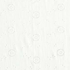 Tissu double gaze de coton Dentelle brodée Fleurs – blanc, 