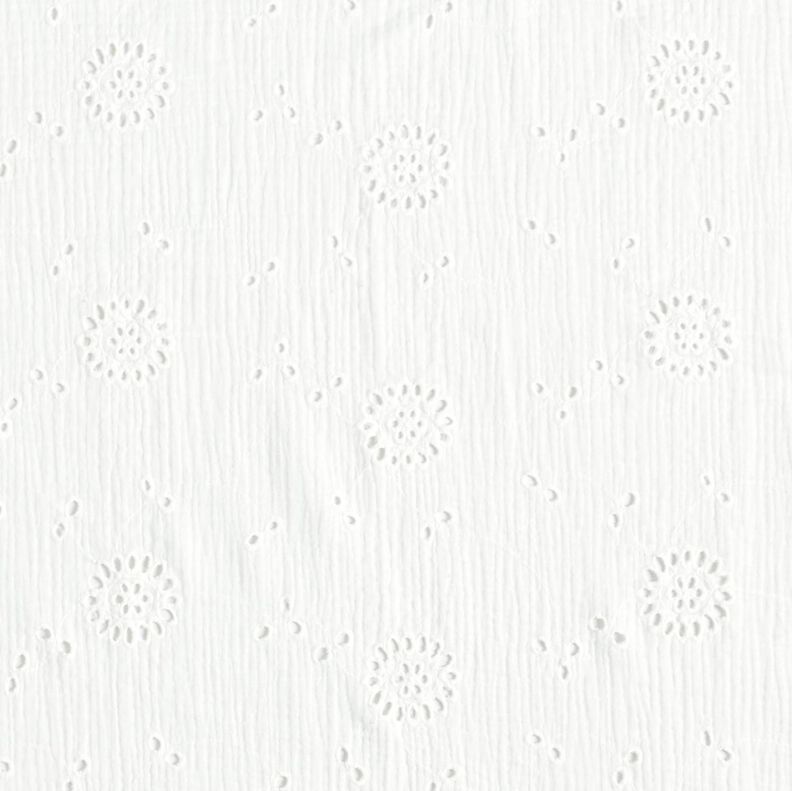 Tissu double gaze de coton Dentelle brodée Fleurs – blanc,  image number 1