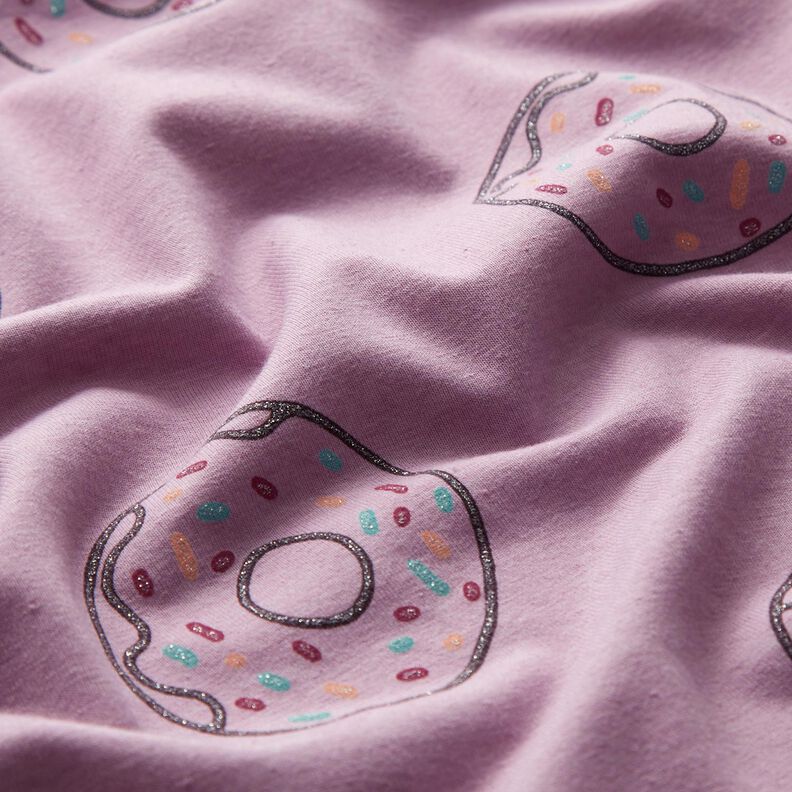 Jersey coton Donuts pailletés | by Poppy – violet pastel,  image number 2