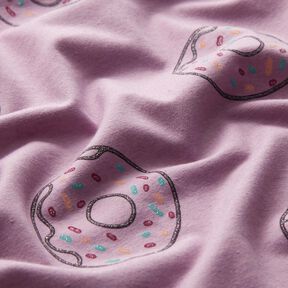 Jersey coton Donuts pailletés | by Poppy – violet pastel, 