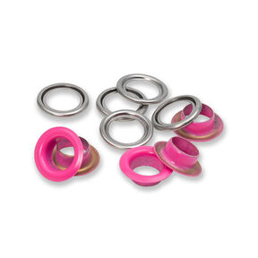 Œillets avec rondelles [20 unités | Ø 11 mm] | Prym – rose vif/argent métallisé, 