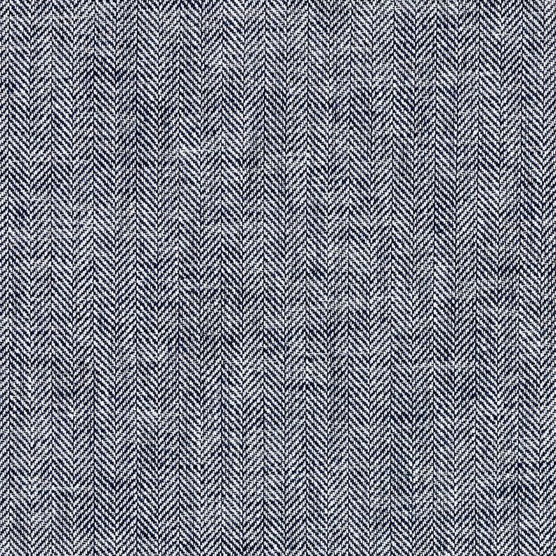 Mélange lin-coton chevron – bleu nuit, image number 1