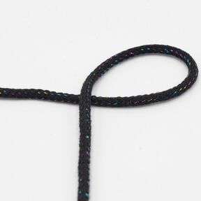 Cordon en coton Lurex [Ø 5 mm] – noir, 