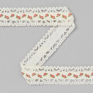 Ruban de reps dentelle Roses [20 mm] - crème, 