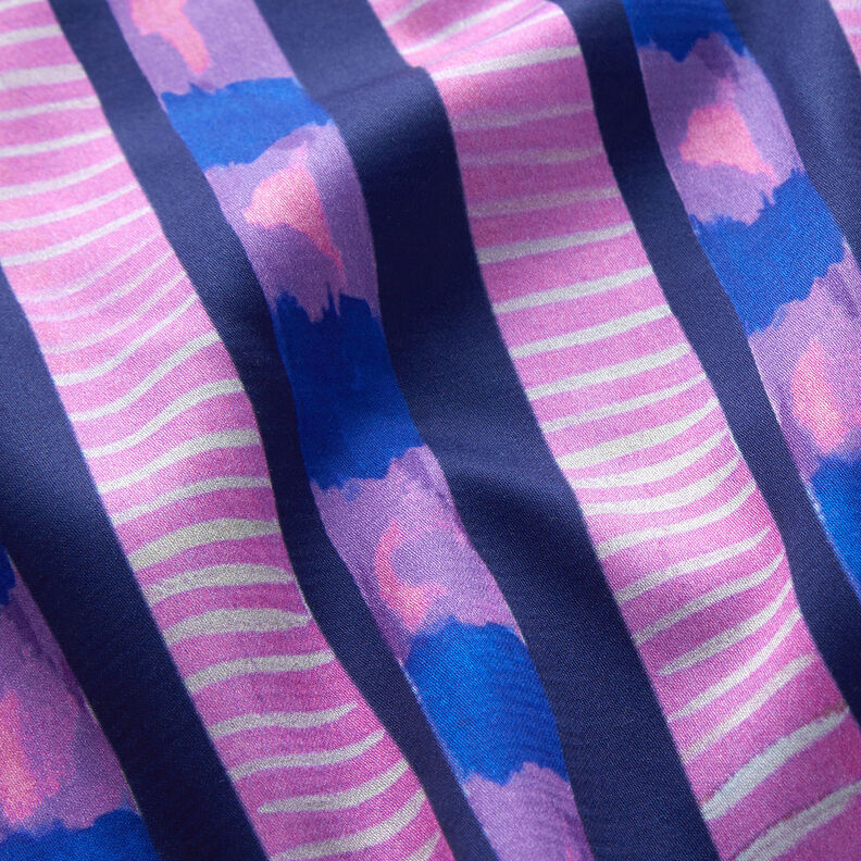 Satin de coton Rayures | Nerida Hansen – bleu marine/rose vif,  image number 2