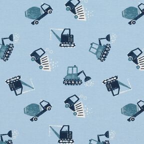 French Terry Sweat d’été Chantier de construction – bleu clair, 