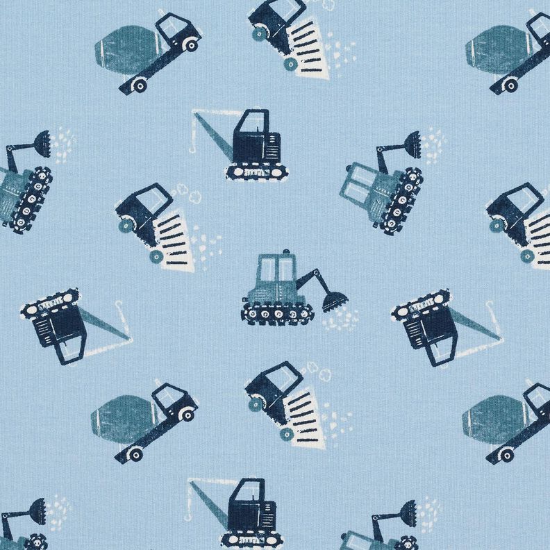 French Terry Sweat d’été Chantier de construction – bleu clair,  image number 1