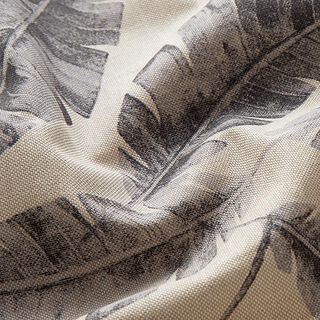 Tissu de décoration Semi-panama Feuilles de palmier – nature/gris, 