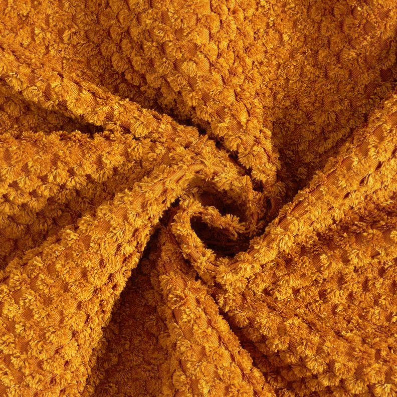Tissu de revêtement motif texturé doux – jaune curry, image number 1