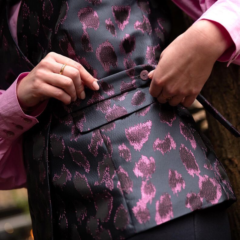 Jacquard Léopard Métallique | Poppy Fabrics – anthracite, image number 6