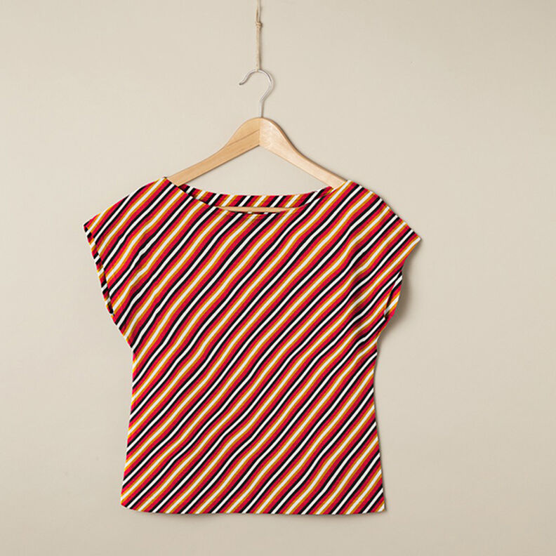 Jersey viscose Rayures diagonales – blanc, image number 5
