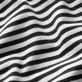 Jersey coton Rayures étroites – noir/blanc, 
