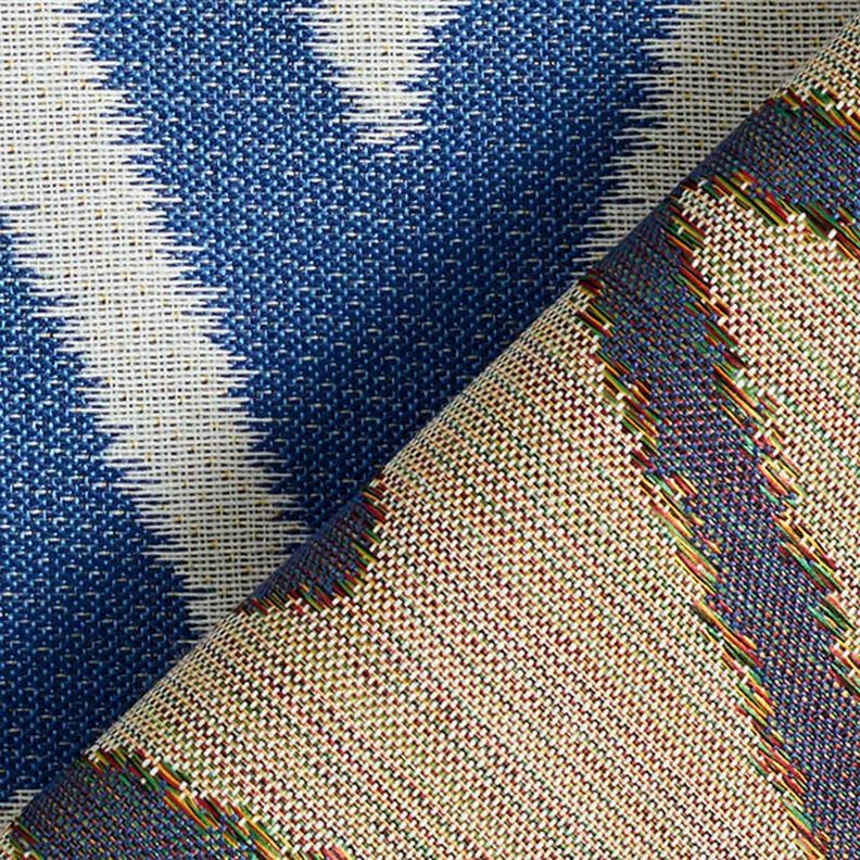 Tissus pour l’extérieur Jacquard Motif ikat – bleu,  image number 4
