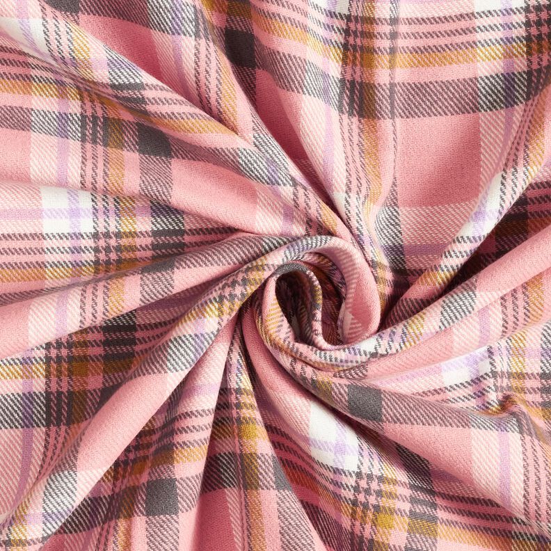 Flanelle coton Carreaux – vieux rose/argent ancien, image number 3