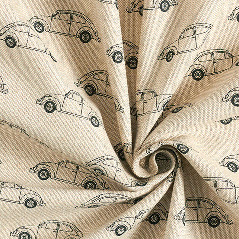 Tissu de décoration Semi-panama coccinelle mini VW – nature/noir,  image number 3