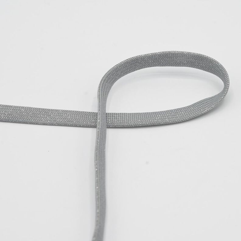 Cordon plat Sweat-shirt à capuche Lurex [8 mm] – gris éléphant/argent métallisé,  image number 1