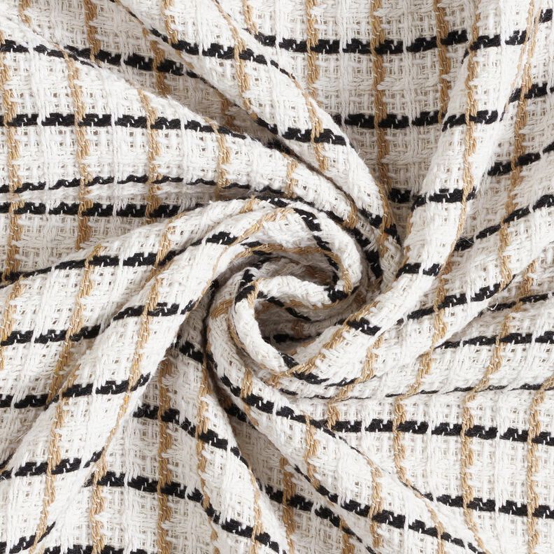 Bouclé brut à carreaux – blanc/beige, image number 3