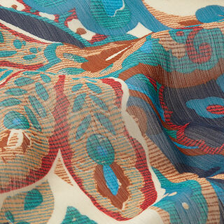 Crêpe mousseline Paisley – bleu, 