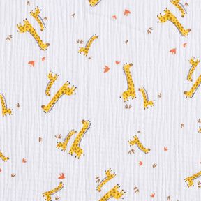 Tissu double gaze de coton Giraffen – blanc/jaune soleil, 