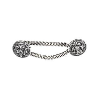 Set de boutons métalliques avec chaîne - argent métalliqueé, 
