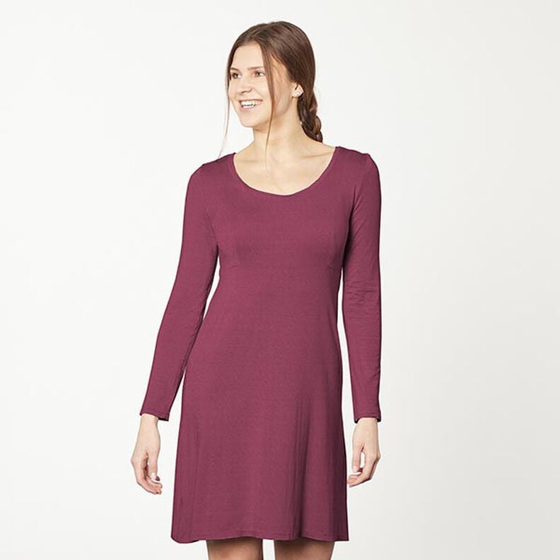 Jersey coton Medium uni – rouge bordeaux,  image number 6