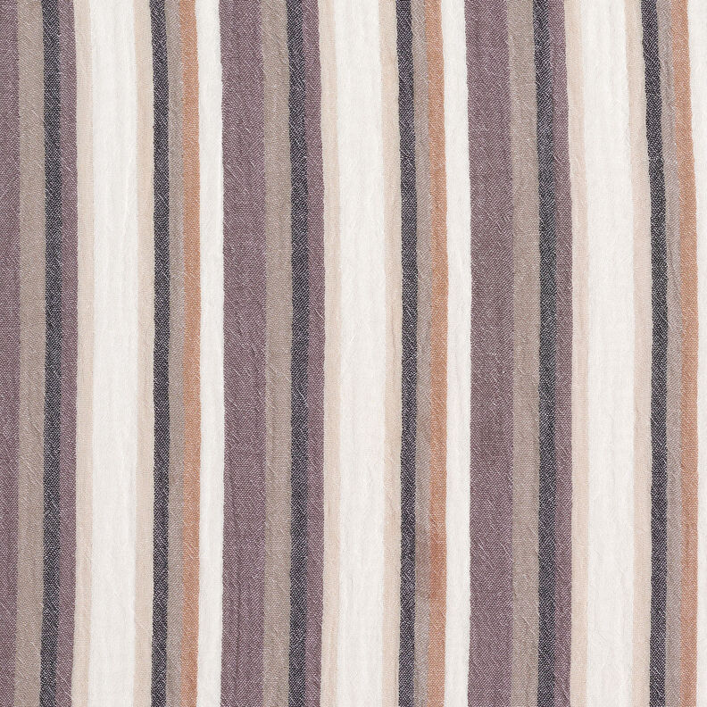 Tissu double gaze de coton Rayures teintées dans la masse – brun-marron/brun faon,  image number 1