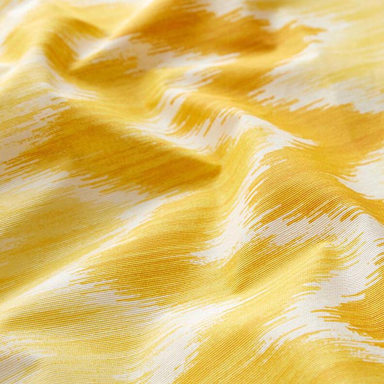 Coton enduit imprimé ikat – jaune/blanc,  image number 2