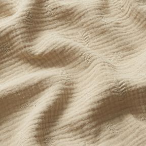 Tissu double gaze de coton broderie fleurs et branches – anémone, 