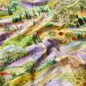 Tissu de décoration Semi-panama Paysage de lavande – vert herbe/lavande,  thumbnail number 2