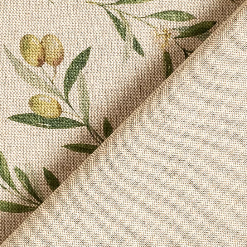 Tissu de décoration Semi-panama olives vertes – nature/pin,  image number 4