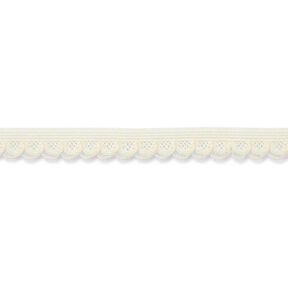 Dentelle ruchée élastique [15 mm] – écru, 