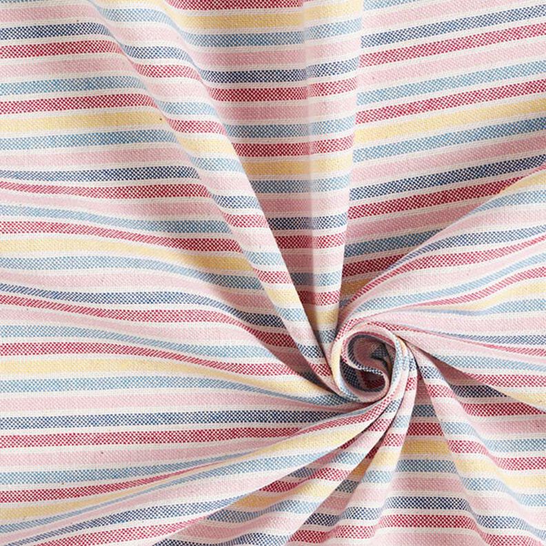 Tissu de décoration Semi-panama Rayures multicolores recyclé – pourpre,  image number 3