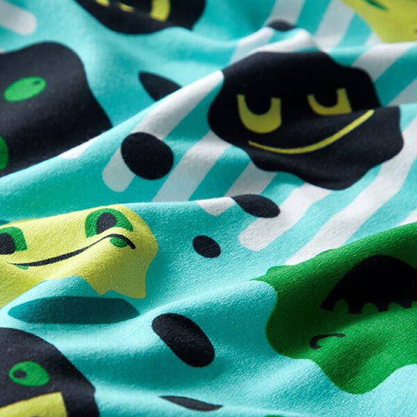 Sweatshirt gratté Monstre souriant | PETIT CITRON – turquoise clair,  image number 2