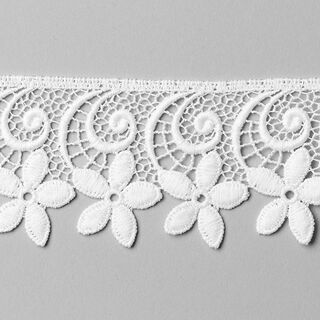Dentelle à l’aiguille Fleur [52 mm] - blanc, 