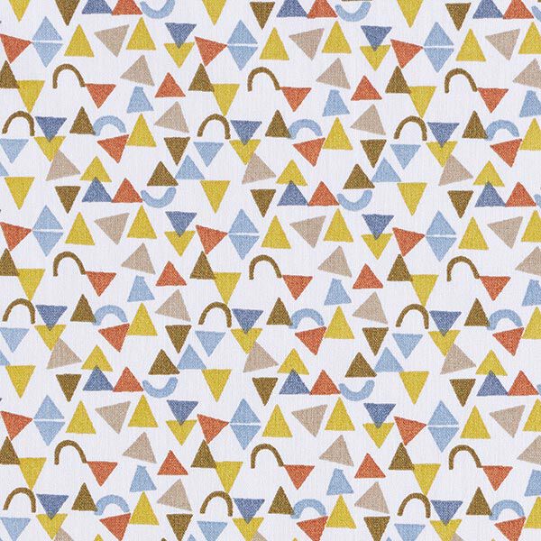Tissu en coton Cretonne Petits triangles – blanc/marron clair,  image number 1