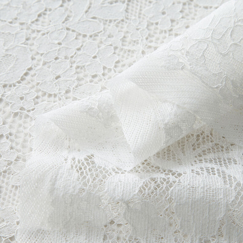 Tissu fin en dentelle Motif floral – blanc,  image number 3