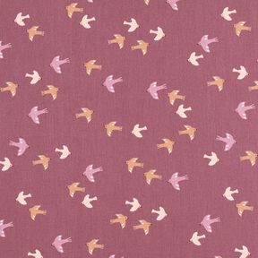 GOTS Popeline coton Petits oiseaux | by Poppy – raisin, 