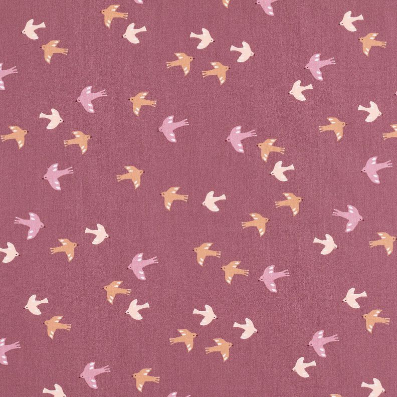 GOTS Popeline coton Petits oiseaux | by Poppy – raisin, image number 1