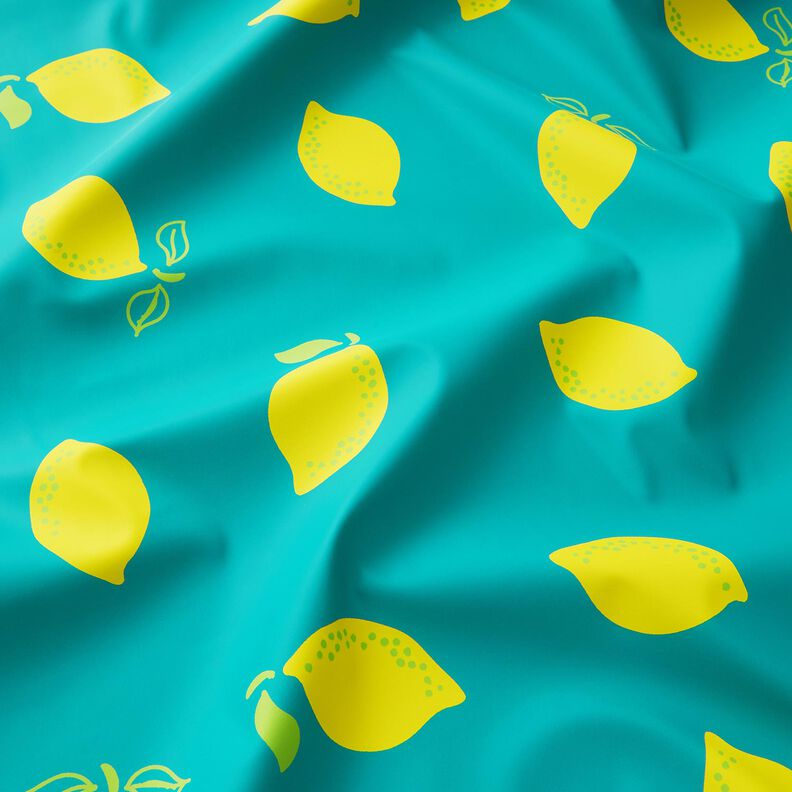 Tissu pour veste de pluie Citrons – menthe poivrée/jaune citron,  image number 3