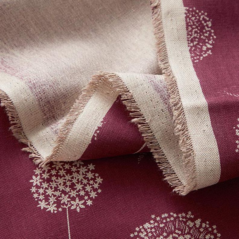 Tissu de décoration Semi-panama pissenlit – nature/bordeaux,  image number 3