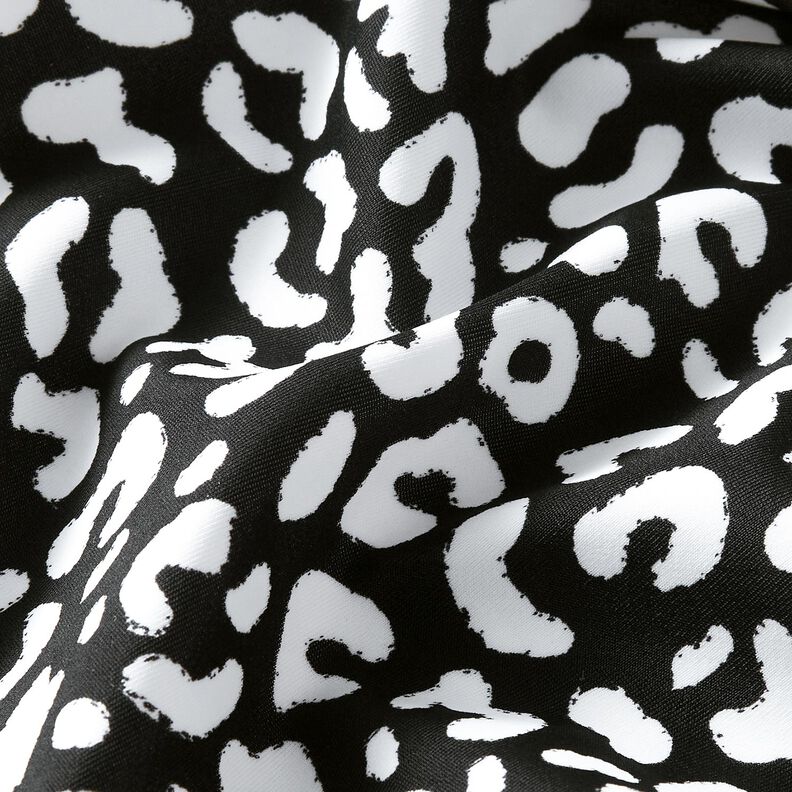 Tissus pour maillot de bain Taches léopard abstraites – bleu noir/blanc,  image number 2
