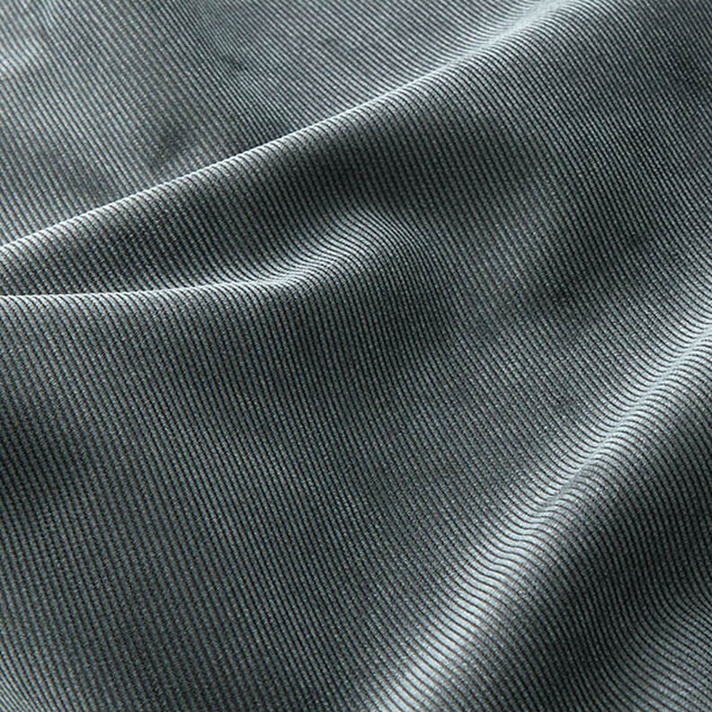 Tissu de revêtement Velours milleraies – anthracite | Reste 60cm,  image number 2
