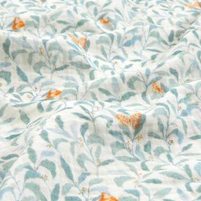 Tissu double gaze de coton Prairie avec papillons Impression numérique | Poppy Fabrics – ivoire, 