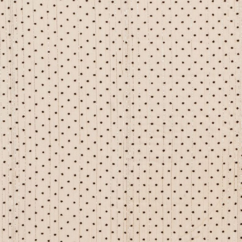 Mousseline Rayures et pois pailletés – beige clair, image number 1